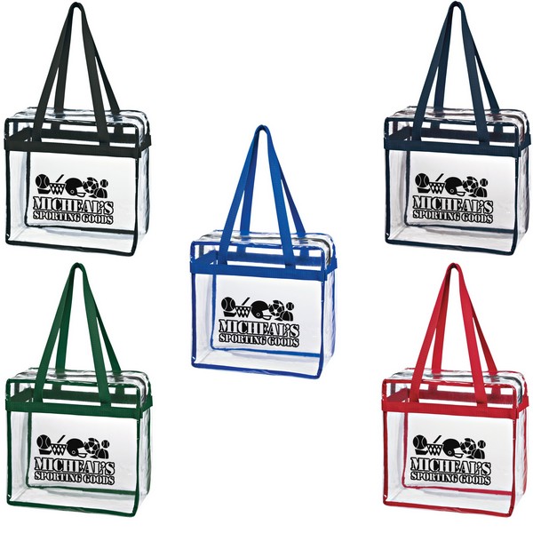 JH3603 Clear Tote With Zipper And Custom Imprint